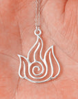 Fire Flames necklace,element necklace,solid 925 silver pendant necklace