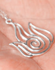 Fire Flames necklace,element necklace,solid 925 silver pendant necklace