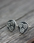 Silver Air element stud earrings