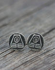 Silver earth element stud earrings