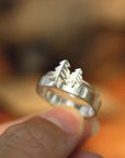 925 silver pine tree ring,custom tree family jewelry,couple ring,stackable ring