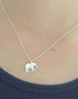 925 Sterling Silver elephant Necklace,Tiny elephant Necklace,baby Elephant Necklace,Elephant Jewelry, Animal Lover gift S62N