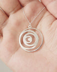 solid 925 silver moon phase pendant necklace,moon necklace,silver jewelry,gift idea