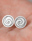 925 sterling silver spiral stud earrings swirl stud earrings air stud earrings everyday stud jewelry minimalist ring gift idea