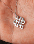 925 Sterling Silver Endless Buddhist Knot Buddhist Jewelry,Eternal Knot, Endless Knot Pendant, Eternity Knot,FL309N