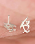 925 sterling silver Parabatai Rune studs earrings Fearless Rune studs earrings