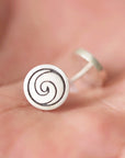 925 sterling silver spiral stud earrings swirl stud earrings air stud earrings everyday stud jewelry minimalist ring gift idea