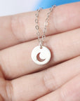 925 Sterling Silver Moon Necklace, Crescent Moon necklace,Dainty Moon Necklace, tiny Choker Moon Necklace
