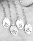 925 Sterling Silver Hand Gestures Necklace, Daily shaka necklace, Gift Ideas for girls, Sister Gifts, Best Friend Necklaces,You are best