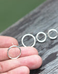 set of 2 pairs  925 sterling silver Minimalist Big Open Circle stud earrings, Circle Stud Earrings,Open Circle earrings,geometric earrings
