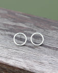 925 sterling silver Minimalist small Open Circle stud earrings, Circle Stud Earrings,Open Circle earrings,geometric earrings,unisex earrings