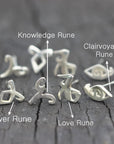 Set of 4 silver runes earrings, 925 sterling silver stud earrings, Parabatai Rune earrings, Healing runes stud earrings, geek jewelry