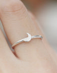 925 Sterling Silver Tiny Crescent moon ring,Stacking ring,Tiny Moon Ring, Silver Moon Ring,Dainty jewelry,Minimalist ring,Minimalist jewelry