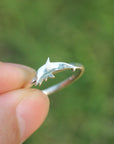 Dolphin ring,925 sterling silver ring,animal lover jewelry, peace ring,birthday gift,natural ring,