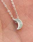 925 sterling silver half moon necklace,Crescent Moon necklace,Dainty Moon Necklace, Choker Moon Necklace,