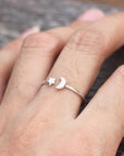 925 sterling silver moon and star ring,dainty moon ring,Moon phases ring,Crescent Moon Ring,celestial jewelry,Minimalist jewelry,FL239R