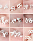 925 sterling silver Zodiac Constellation stud earrings Zodiac Sign jewelry Constellation Signs earrings Bridesmaid  gift