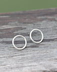 925 sterling silver Minimalist Big Open Circle stud earrings, Circle Stud Earrings,Open Circle earrings,geometric earrings,unisex earrings