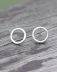 925 sterling silver Minimalist small Open Circle stud earrings, Circle Stud Earrings,Open Circle earrings,geometric earrings,unisex earrings