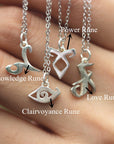 Set of 4,  925 sterling silver Power runes necklace,Parabatai Rune necklace,Healing runes necklace,Love Rune jewelry geek jewelry