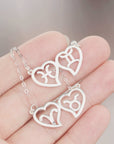 925 sterling silver Personalized Zodiac heart Necklace,silver custom heart necklace,You and Me necklace