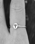 Doctor Medical Symbol jewelry,Medical Alert ring,Medical Ring,Health and Wellness, Caduceus Symbol Statue,Rod of Asclepius