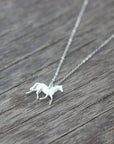 925 Sterling Silver Horse necklace,sterling silver horse necklace,equestrian pendant,handmade silver necklace, wild pony pendant gift