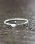 925 Sterling Silver Tiny Crescent moon ring,Stacking ring,Tiny Moon Ring, Silver Moon Ring,Dainty jewelry,Minimalist ring,Minimalist jewelry