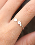 Dainty silver Ring,Semicolon ring,silver mini dot ring,comma ring,Dot & comma ring,tiny silver ring,gift for her