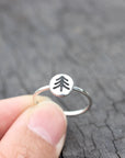 silver pine tree ring,little tree ring,dainty silver ring,Evergreen Tree ring,Personalized Tree Ring,tree of life ring,silver branch ring