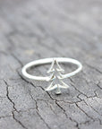 Personalized silver Christmas tree ring,dainty silver ring,Evergreen Tree ring,life of tree ring,lucky jewelry,Christmas gifts