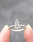 Personalized silver Christmas tree ring,dainty silver ring,Evergreen Tree ring,life of tree ring,lucky jewelry,Christmas gifts