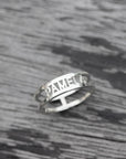 Dainty Custom Name Ring ,Custom Word Ring ,silver Personalized Name ring,Stacking Name Rings,Mother's Day gifts