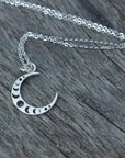 925 sterling silver moon phase necklace,Crescent Moon necklace,Dainty Moon Necklace, Choker Moon Necklace,celestial jewelry