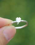 Four Leaf Clover Ring,925 sterling silver good luck ring,Minimalist jewelry,flower jwelry,gift idea