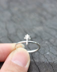 sterling silver cross ring,silver Sideways Cross Ring,simple cross rings,Christian ring,Christian jewelry,dainty ring jewelry
