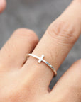 sterling silver Cross Ring,Christian ring,Christian jewelry,dainty ring jewelry