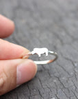 Silver rhino ring,dainty rhino ring,minimalist jewelry,rhino jewelry