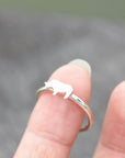Silver rhino ring,dainty rhino ring,minimalist jewelry,rhino jewelry