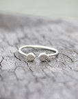 Dainty silver Ring,Semicolon ring,silver mini dot ring,comma ring,Dot & comma ring,tiny silver ring,gift for her