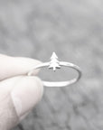 silver custom pine tree ring,Evergreen Tree ring,silver Stack Ring,modern ring,natrual jewelry,gifts for her