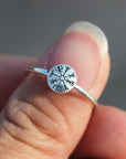 sterling silver Vegvisir ring,silver rune ring,Viking rune ring,Valknut Norse Viking Symbol inspired jewelry,gift idea for her