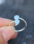 sterling silver Semicolon ring,silver mini dot ring,comma ring,Dot & comma ring,semicolon jewelry,Minimalist  jewelry,everyday ring