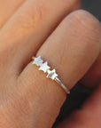 Silver custom Star Ring,Midi Ring,my family Rings,Personalized Star Celestial ring,custom childen Ring,best friend jewelry,initial ring