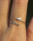 bird and worm ring,Baby Bird Ring, Silver Ring,Dainty silver Ring,Modern Ring,Gift For Women