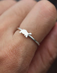 silver Sea turtle ring,sterling silver turtle ring, stackable ring,Beach ring, Animal jewelry,Delicate ring,