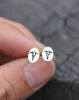 silver Caduceus stud earrings,Medical earrings,doctor jewelry,Nurse Gift, Tiny Stud Earrings, Gift for Doctor,