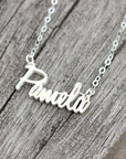 Dainty Custom Name necklace,Custom Word necklace,silver Personalized Name necklace,Stacking Name jewelry