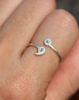 Personalized Open Semicolon Ring,Custom Initials Ring,love Ring,Adjustable Ring,mini dot ring,comma ring,Dot & comma ring,