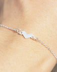 dainty heart bracelet sterling silver,love bracelet,love heart bracelet,minimal gift for her